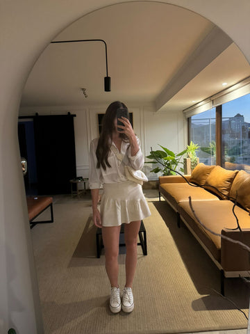 Falda short oporto beige